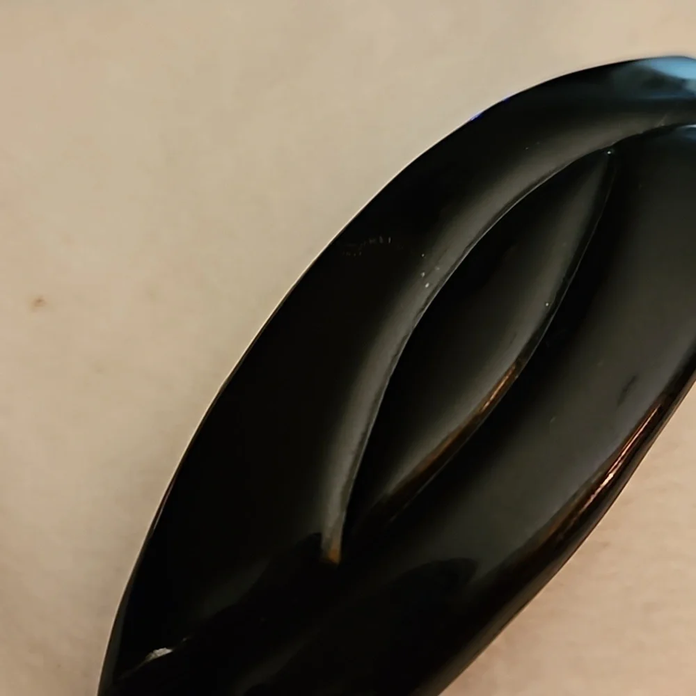 Vintage Black Lucite Made in Hong Kong Art Deco Barrette